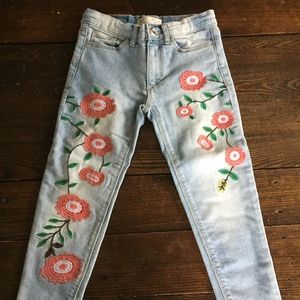 Unworn Zara Girls floral jeans